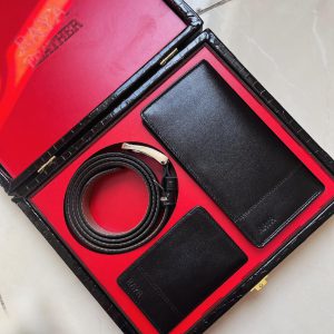 ست هدیه چرمی مردانه رایا – کیف پول، جاکارتی و کمربند